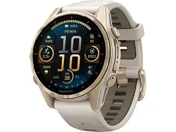 Спортивний годинник Garmin Fenix 8 43mm AMOLED Sapphire Soft Gold w. Fog Gray/Dark Sandstone S. Band (010-02903-10/11)