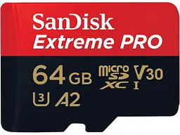 Карта пам'яті SanDisk Extreme Pro microSDXC UHS-I U3 + SD Adapter 64 GB (SDSQXCU-064G-GN6MA) - мініатюра 2