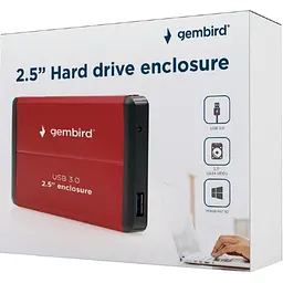 Зовнішня кишеня Gembird 2.5` USB 3.0 Red (EE2-U3S-2-R) [124680] - мініатюра 4
