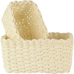 Кошик плетений МВМ My Home (MVM) TH-34 S 17х11х11 см білий (TH-34 S WHITE) - мініатюра 4