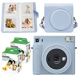Подарочный набор камера Fujifilm Instax Square SQ1, Фотобумага 40 шт, Чехол, Фотоальбом 80 фото Голубой