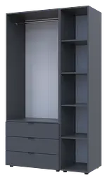 Комплект Doros Гелар з Етажеркою Графіт 2 ДСП 115.7х49.5х203.4 (42005054) - мініатюра 3