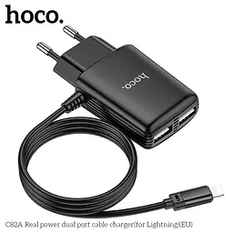 Адаптер HOCO Lightning cable Real power C82A |2USB, 2.4A| - мініатюра 3
