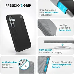 Оригінальний протиударний чохол Speck Presidio2 Grip для Samsung S24 FE (6.7") Black 150845-3205 - мініатюра 8