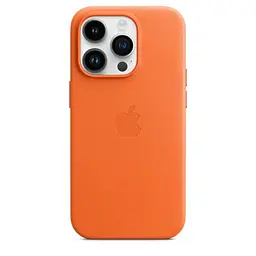 Чохол CasePro Leather Case with MagSafe Orange для iPhone 14 Pro - мініатюра 3
