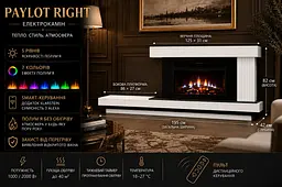 Електричний камін Paylot Right 1000-2000Вт (10080160) - мініатюра 6
