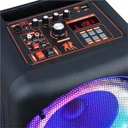 Портативна колонка BiG JBX-828 150 Вт два радіомікрофони караоке підсвічування - мініатюра 2