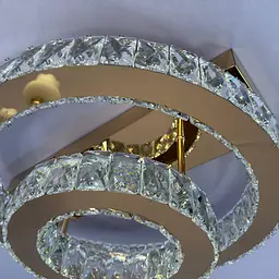 Стельова LED-люстра з кільцями для спальні Linisoln 7708-2A GD золото 60 Вт 45-25 см до 15 м2 - мініатюра 4