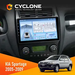 Штатна магнітола KIA Sportage 2005-2009 Cyclone C9-012 4x64, DSP, 4G Cyclone (НФ-00008862)