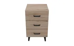Тумба Віва 3 на конусних ніжках Ferrum-decor 56,5x35x40 Чорний метал ДСП Дуб Сан-Марино 16 мм (FRD-106822) - мініатюра 3
