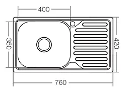 Мийка кухонна ZERIX Z7642-08-180D decor (ZX1603) - мініатюра 2