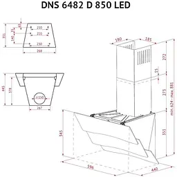 Витяжка Perfelli DNS 6482 D 850 BL LED - мініатюра 11