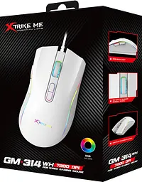 Мишка XTRIKE ME GM-314, ігрова 7200dpi., 7кн., RGB, біла - мініатюра 7