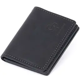 Візитниця з обкладинкою для ID-паспорта з натуральної шкіри Grande Pelle 11291 чорна