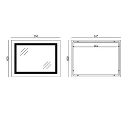 Дзеркало Mixxus TALL MR08-80x60-REVERSE з LED Touch, Anti-fog, димером, регулюванням яскравості (MI6659) - мініатюра 6