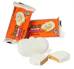 Шоколадні цукерки Reese's Halloween White Creme Peanut Butter Pumpkin Candy Pack 6шт x 34г - мініатюра 3