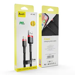 Кабель Avantis AC-48i Cool USB – Lightning- чорно-червоний - мініатюра 2