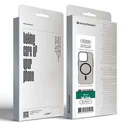 Противоударный чехол с MagSafe для Apple iPhone 16 Pro, Y23 MagSafe, черный, прозрачный, поддержка беспроводной зарядки, магнитная защитная панель из TPU и пластика, защита всего корпуса, защита камеры выступающей рамкой, ArmorStandart (ARM79573) - мініатюра 4