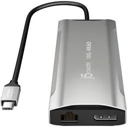 Концентратор J5create USB-C 9-in-1 2xUSB 3.2 + 2xUSB-C PD + 2xHDMI 4K + DisplayPort + SD/TF + RJ45 1000Mbps gray (JCD397-N) - мініатюра 3