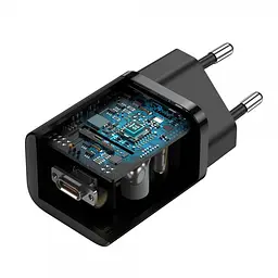 Мережевий зарядний пристрій Baseus Super Si Quick Charger 1 Type-C 25 W EU CCSP020101 Black - мініатюра 5