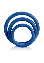 Ерекційне кільце CalExotics Tri-Rings 3 шт синій - мініатюра 3