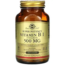 Вітамін B1 тіамін Solgar Vitamin B1 500 мг 100 таблеток