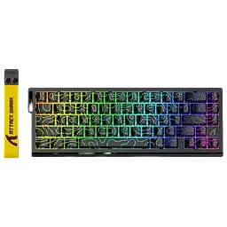 Ігрова магнітна клавіатура ATTACK SHARK X68 HE,RGB,Rapid Trigger, Чорний з лініями