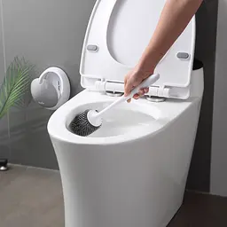 Йоржик для унітазу МВМ My Home клейкий BP-21, білий з сірим (BP-21 WHITE/GRAY) - мініатюра 10