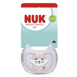 Пустушка Nuk Perfect Match Air силіконова розмір 3 18-36 міс. кішка (3954159) - мініатюра 2
