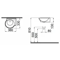 Раковина Idevit Myra Mini 33x36 0201-0365-08 правий, Червоний - мініатюра 2