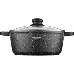 Каструля Ardesto Gemini Anzio зі скляною кришкою чорна 5 л (AR2454GE) - мініатюра 2