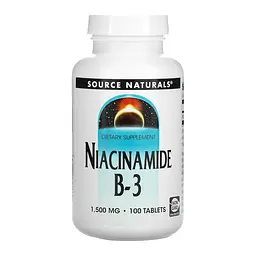 Вітамін B3 Source Naturals 1500 мг (Niacinamide B-3) - 100 таблеток