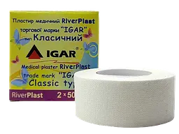 Пластир катушка медичний Igar RiverPlast Класичний 2 x 500 см. Бавовняна основа