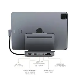Підставка для ноутбука Satechi Aluminum Stand Hub Space Gray for iPad Pro (ST-TCSHIPM) - мініатюра 6