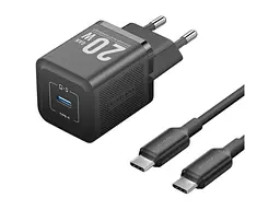 Мережевий зарядний пристрій Vention GaN Charger PD3.0, QC3.0 20 W Type-C cable Black (TZ-FEPB0-EU-01)