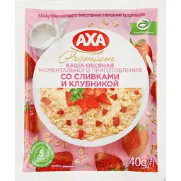 Упаковка каші вівсяної миттєвого приготування АХА з вершками та полуницею 40 г х 20 шт - мініатюра 2
