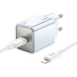 МЗП N47 Glorious PD30W (1USB-C) + кабель Type-C to Lightning Blue Hoco teh0029642 - мініатюра 1
