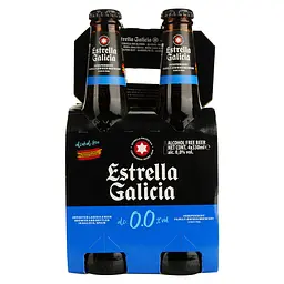 Набір упаковка пива Estrella Galicia безалкогольне світле 0% 1.32 л (0.33 л x 4 шт.) - мініатюра 4