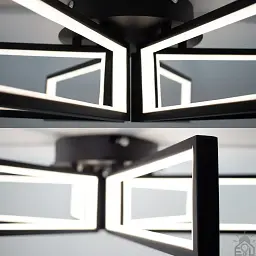 Смарт люстра керована світлодіодна MADERA 6S 115 Вт 650x150 мм Чорна ESLLSE - мініатюра 5