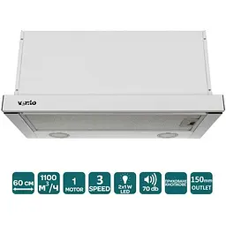 Витяжка Ventolux Garda 60 WH (1100) LED - мініатюра 5