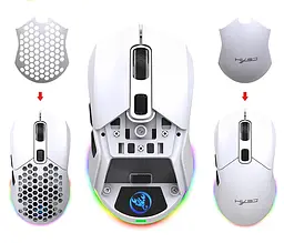 Миша бездротова HXSJ Т28 з акумулятором та RGB підсвічуванням 2,4G+Bluetooth White - мініатюра 6