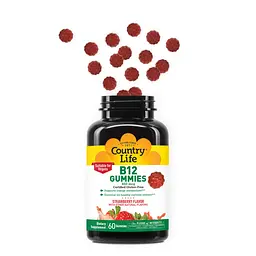 Вітамін В12 Country Life Strawberry Flavor 850 мг 60 жувальних цукерок - мініатюра 2