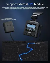 Відеореєстратор Avylet A1/ 2К / 170° / GPS / Wi-Fi / Чорний - мініатюра 5