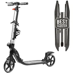 Самокат Best Scooter 93-103х64х16 см Чорно-білий 000255836