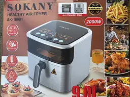 Мультипіч аерофритюрниця Sokany SK 10081 з великою чашею 9 л корпус із нержавіючої сталі  2000 Вт - мініатюра 4