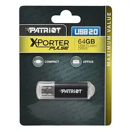 Флеш-накопичувач Patriot USB 2.0 Xporter Pulse 64GB чорний - мініатюра 2