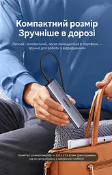 USB-хаб для розширення портів UGREEN CM473 USB-концентратор Штекер USB-A 3.0 для підключення до хоста та 4 вихідні порти USB-A 3.0 Передавання даних до 5 Гбіт/с Вхід USB-C лише для додаткового живлення 5 В 2 А Сумісний із Windows macOS і Linux Підключення та робота без драйверів LED-індикатор стану підключення Вбудований кабель 20 см космічний сірий (20805) - мініатюра 10
