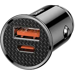 Автомобільний зарядний пристрій Baseus USB Car Charger USB 3.0 + USB-C 30W Black - мініатюра 2