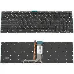 Клавіатура для ноутбука MSI (GV62 GT62) rus чорний без фрейму підсвічування клавіш)