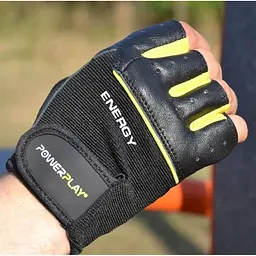 РУкавички для фітнесу Power Play PP-9058, Black/Yellow - M - мініатюра 2